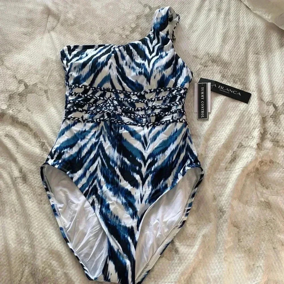 La Blanca Animal Instinct One Shoulder One Piece Swimsuit - Picture 4 of 8
